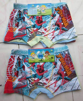 Spiderman boysboxer cutton underwear kids underpants 6 8year 2pcs