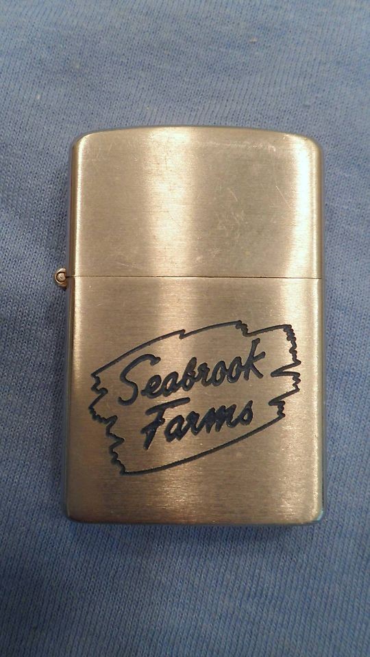 Vintage SEABROOK FARMS Bridgeton N.J. NJ Wellington Cigarette Lighter