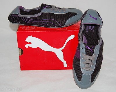   PUMA KARLIE BLACK GREY PURPLE 9.5 BALLERINA FLAT SHOE ATHLETIC CASUAL