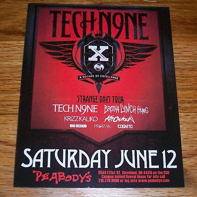 TECH N9NE Brotha Lynch Hung Krizz Kaliko Flyer 2010 OH