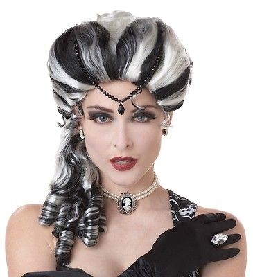   White Victorian Vampire Bride Frankenstein Widow Costume Wig Adult