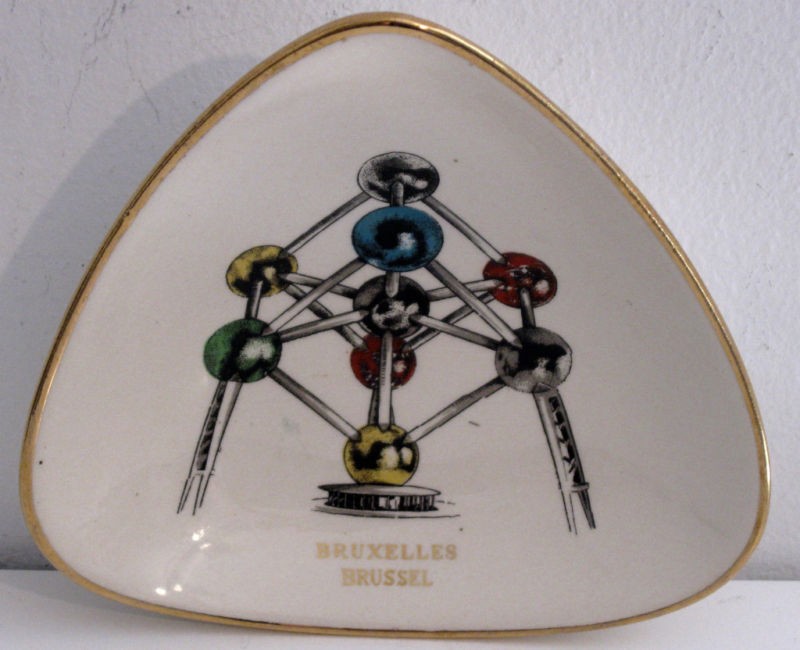 Boch Freres Brussels World Fair Atom Expo Ceramic Dish