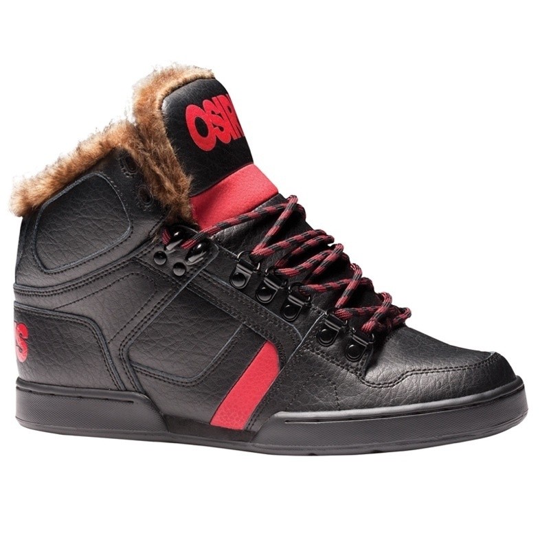 OSIRIS NYC 83 SHR BLK/RED/BLK BRONX HI TOP SKATE TRAINERS SHOES