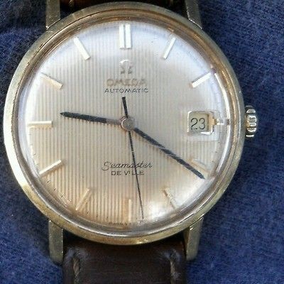 Vintage mens omega seamaster deVille 18k gold automatic,