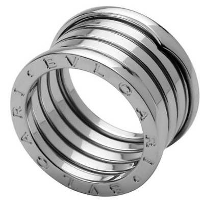 BRAND NEW LADIES BVLGARI 18K WHITE GOLD B ZERO1 5 BAND RING AN191028 