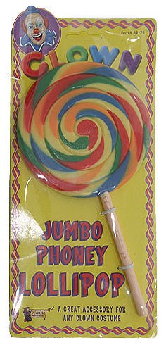 Clown Jumbo Fake Lollipop Rainbow Colors