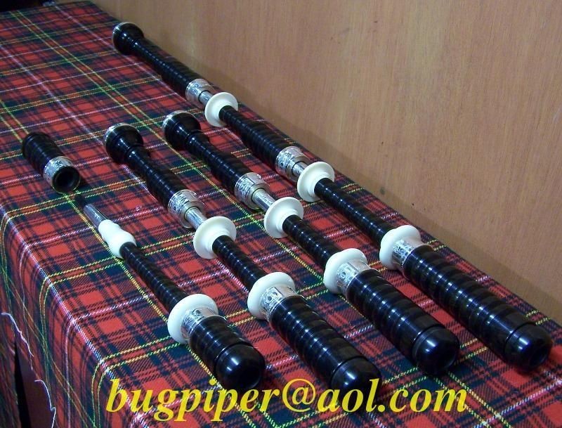 Vintage 1920s HENDERSON Ebony Silver Scottish Bagpipes