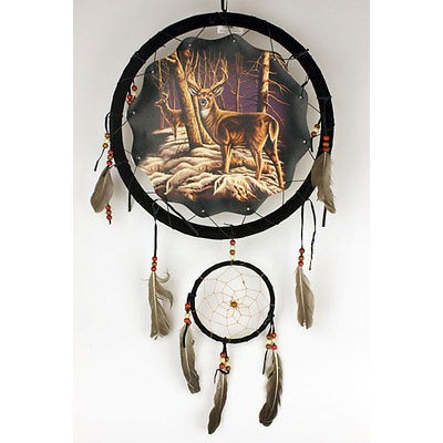 13 Diameter Deer Forest Buck Dream Catcher Wall Hanging Decor 