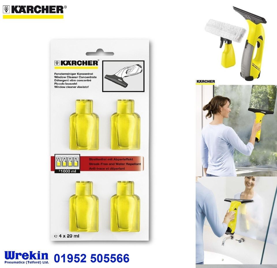 Karcher WV50 Window Vacuum Glass Cleaner Sachets for Shower Mirror 