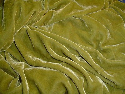 SILK VELVET FQfabric 28/silk72/rayo​n sweet SAGE   fiber arts crazy 