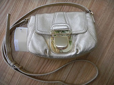 MICHAEL KORS CHARLTON GOLD PURSE CROSSBODY NEW