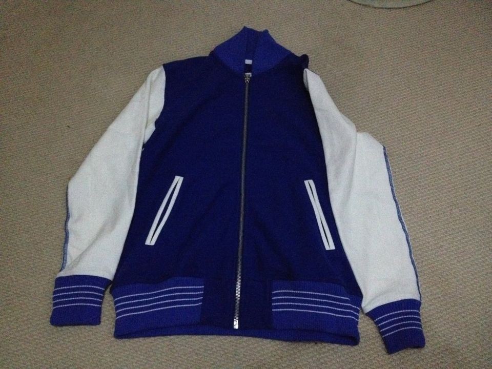 Reigning Champ Varsity Jacket Marine/White Large BNWT RRP £175.00