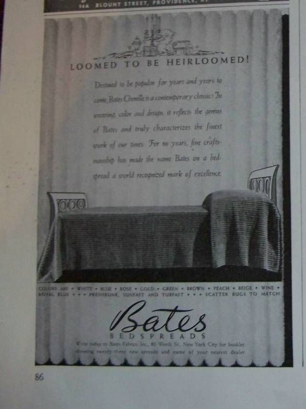 bates chenille bedspread in Bedspreads