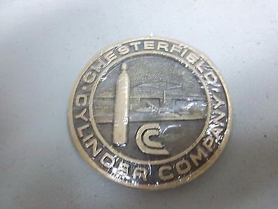 Chesterfield Cylinder Company Brass Coin Plaque