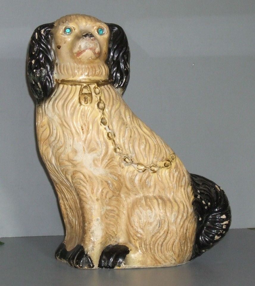 Chalkware King Charles Spaniel doorstop dog figurine