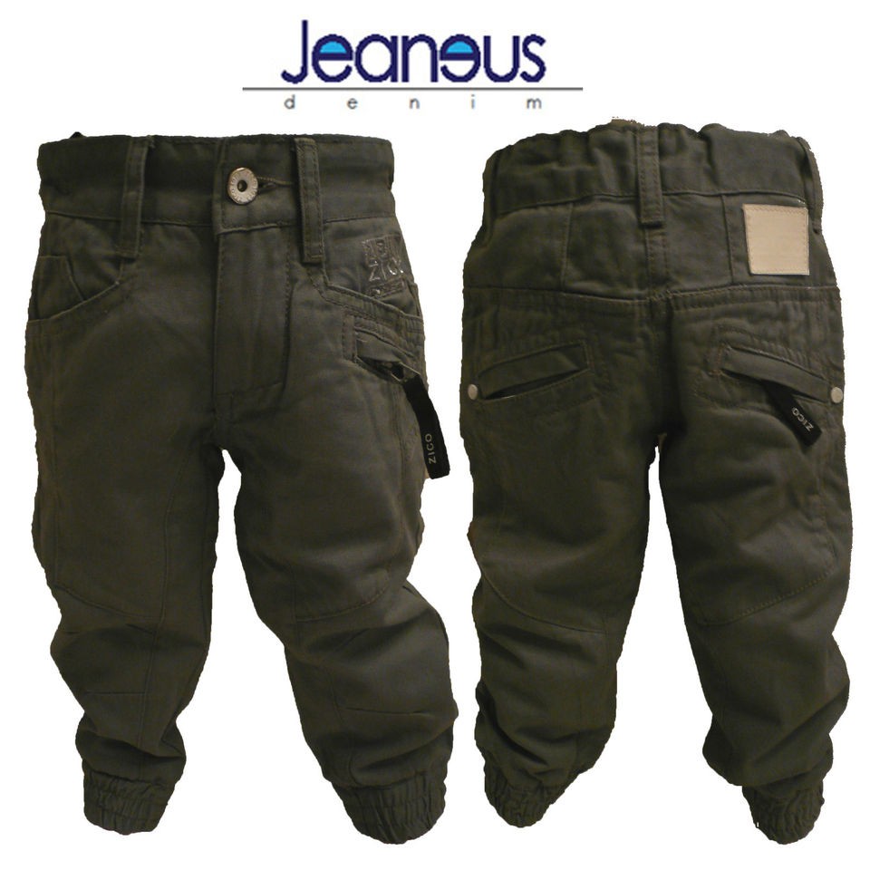 BOYS TODDLER ZICO CHINO COMBAT CUFFED JOGGER JEANS IN GREY AGE 2/3 3/4 