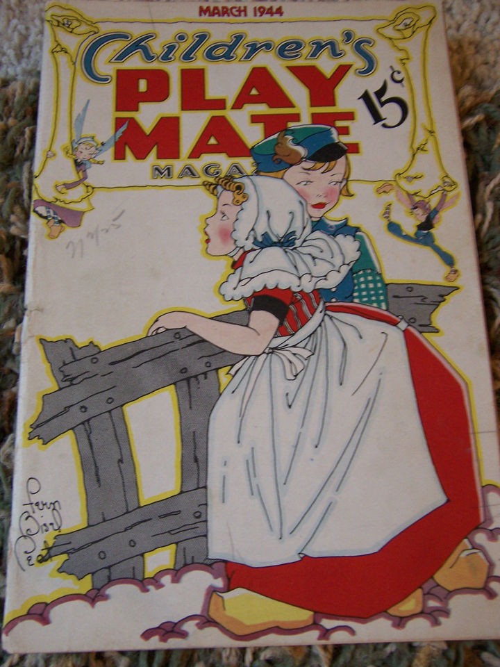 Vintage Mar 1944 Childrens Play Mate magazine paper doll Fern Bisel 