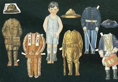 American Colortype   6 No. 621 Charles Paper Doll w 5 Costumes 1920s