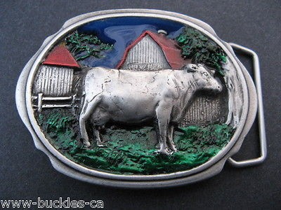 HOLSTEIN COW COUNTRY DAIRY FARM RANCH BARN BELT BUCKLE BOUCLE CEINTURE 