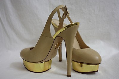 CHARLOTTE OLYMPIA BEIGE 6 PLATFORM SHOES SZ 40 / US 9 1/2