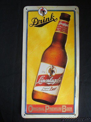 New Old Stock Leinenkugels Tin Metal Beer Sign