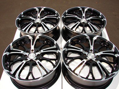 17 4x100 4x114.3 Rims Black Scion XA XB Golf Yaris Protégé Spectra 4 