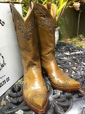   OLD GRINGO COWBOY BOOTS CLARITA Olive STUDDING DETAILS w BOX sz 7