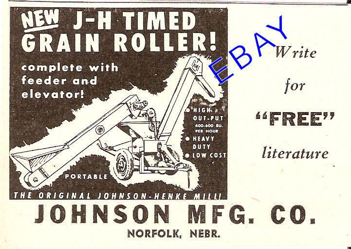 1953 JOHNSON HENKE J H GRAIN ROLLER MILL AD NORFOLK NE