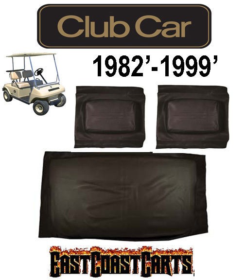 Club Car DS 1982 1999 Golf Cart (Black Vinyl) Seat Cover Set