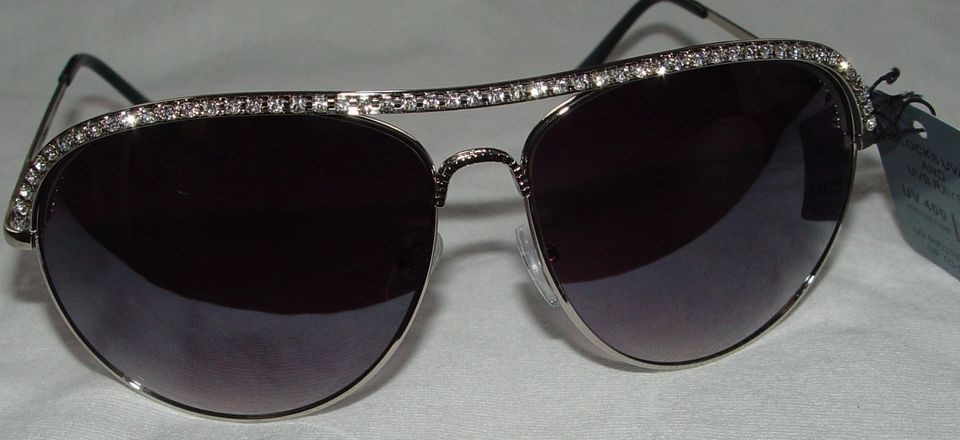 AVIATOR CHROME DIAMONDS CZ CRYSTAL ICED OUT PILOT SUNGLASSES UV400 