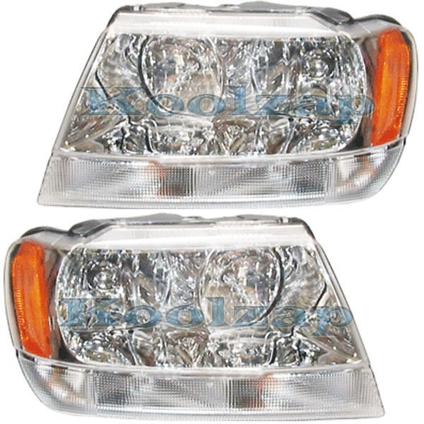 99 04 Jeep Grand Cherokee Limited Headlights Headlamps Head Light 