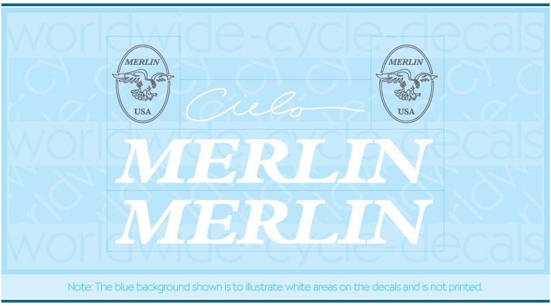 Merlin Cielo Bicycle Decals Transfers Stickers USA Version   Set 2