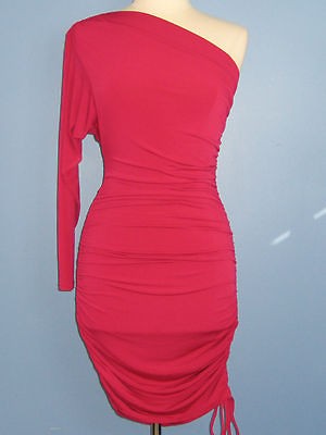 3115 New Victorias Secret Moda One Shoulder Long Sleeve Ruched Jersey 