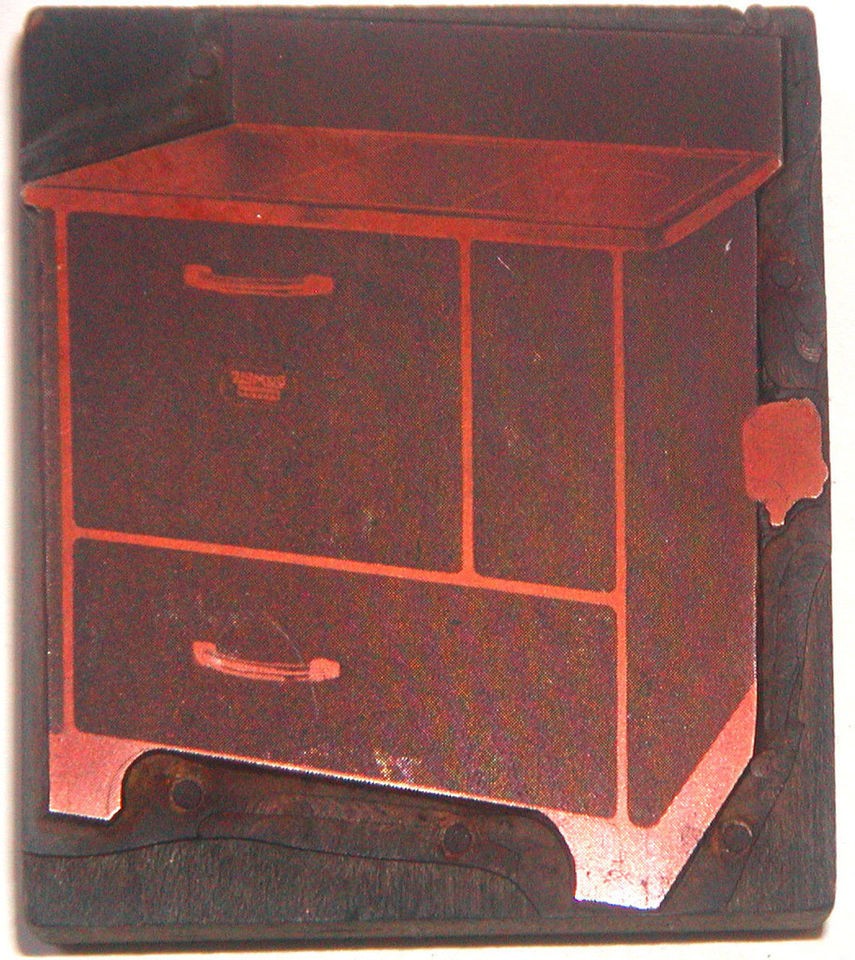 Vintage Wood Coal Stove w Blower Motor Printers Block 7564