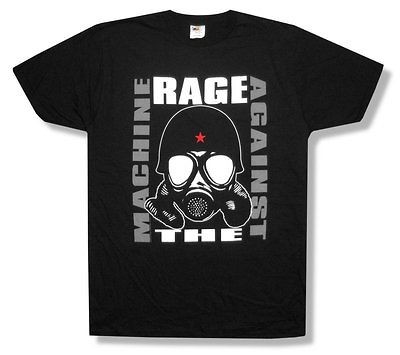 RAGE AGAINST THE MACHINE   GAS MASK BLACK T SHIRT   NEW ADULT LARGE 