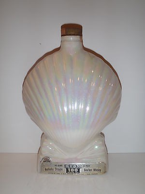 Vintage Jim Beam Decanter Irisdescent Seashell 1968 Liquor Bottle 