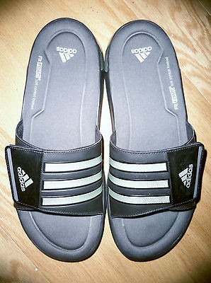 ADIDAS Trovao FIT FOAM SOFT COMFORT SLIDES FLIP FLOPS BLACK GRAY MENS 