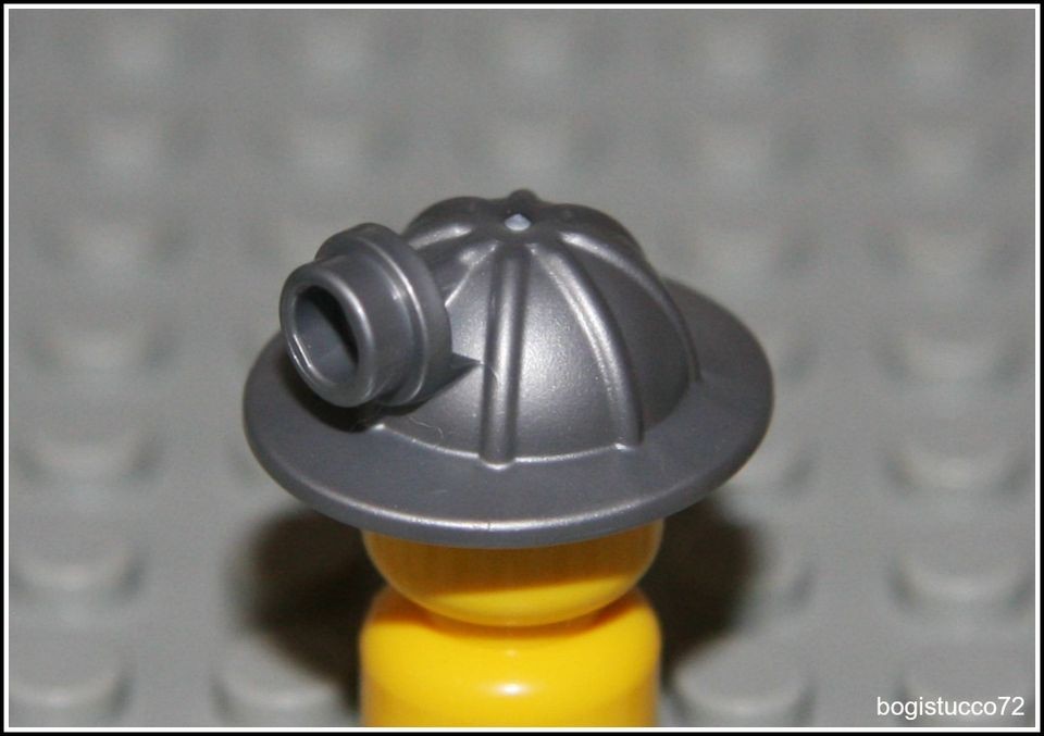 NEW Lego City Minifig GRAY MINING HELMET   Miner Hat/Cap w/Clear Head 