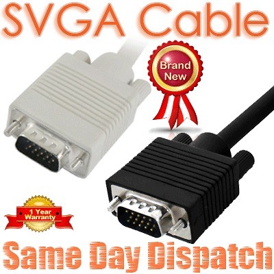 VGA Monitor LCD TFT Laptop PC Cable 1 M 1.5M 2.5M 3M 5M 7M 10M 15M 