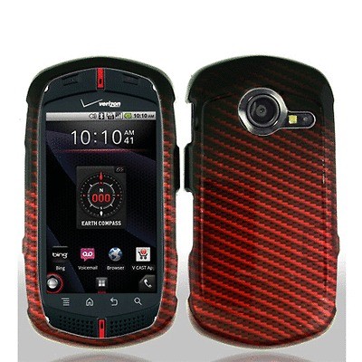 for Casio GzOne Commando Red Fiber Cover Hard Phone Case Accessory 