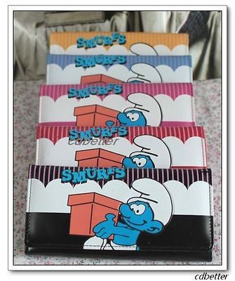 Child Girl Kids Cute Smurf Pattern COOL Clutch Long PU Wallets Purses 