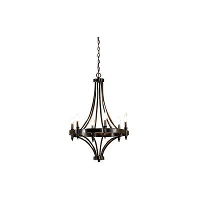 Allen Roth 6 Light Distressed Iron Chandelier Item # 339225