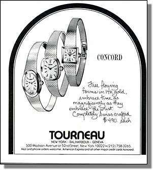 1978 Concord Ladies Watches at Tourneau Stores Print Ad