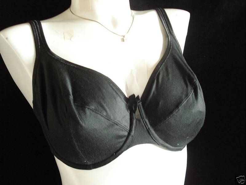 NEW M&S BLACK COTTON U/W NON PADDED BRA SZ 32 44 DD G