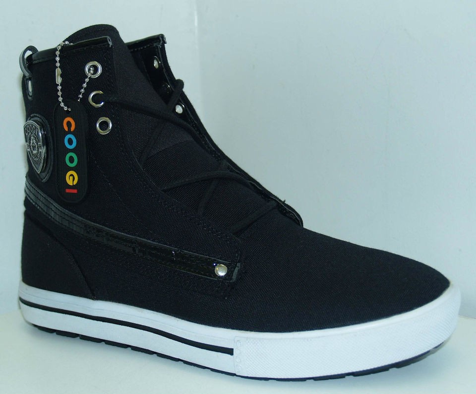 COOGI Victor Hi Top Mens Black Canvas Sneakers