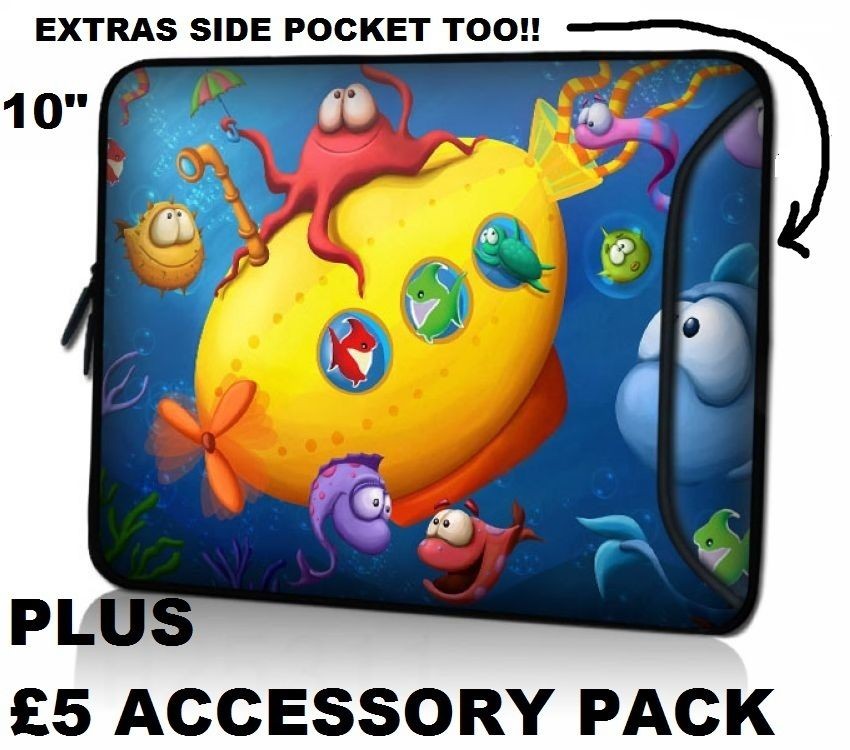 COOL SEA SLEEVE BAG CASE FITS ARNOVA 10, 9, 8 & G2 G3 TABLET & £5 