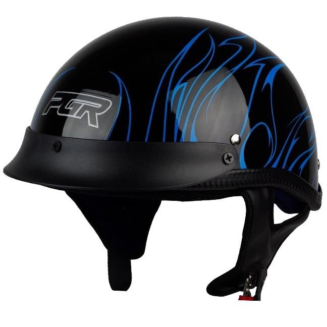 PGR B31 CONVICT BLACK BLUE Motorcycle DOT APPROVED Half Helmet Chopper 