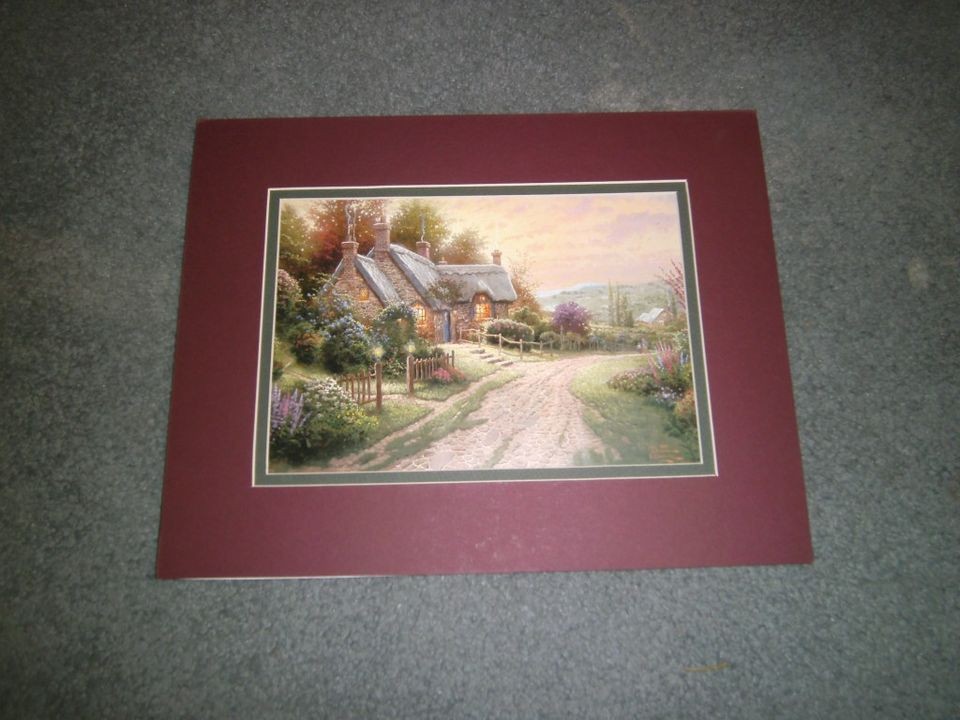 thomas kinkade matted print sunday at apple hill