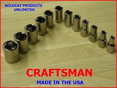 CRAFTSMAN 1/4 DRIVE~ 12 PIECE METRIC SOCKET SET    AUCTION 