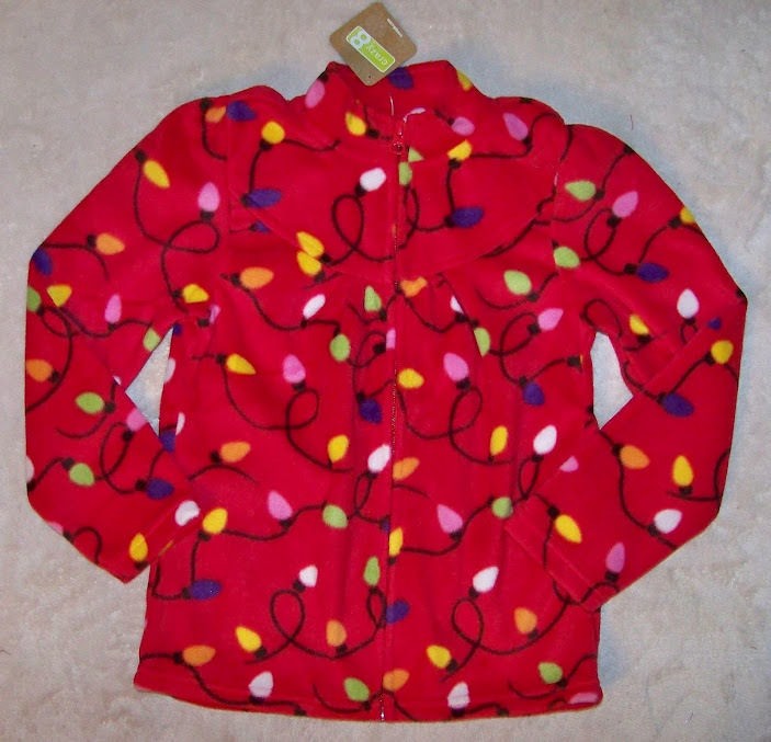 NWT Small 5 6 CRAZY 8 Red Fleece Zip Up Jacket Holiday Christmas 